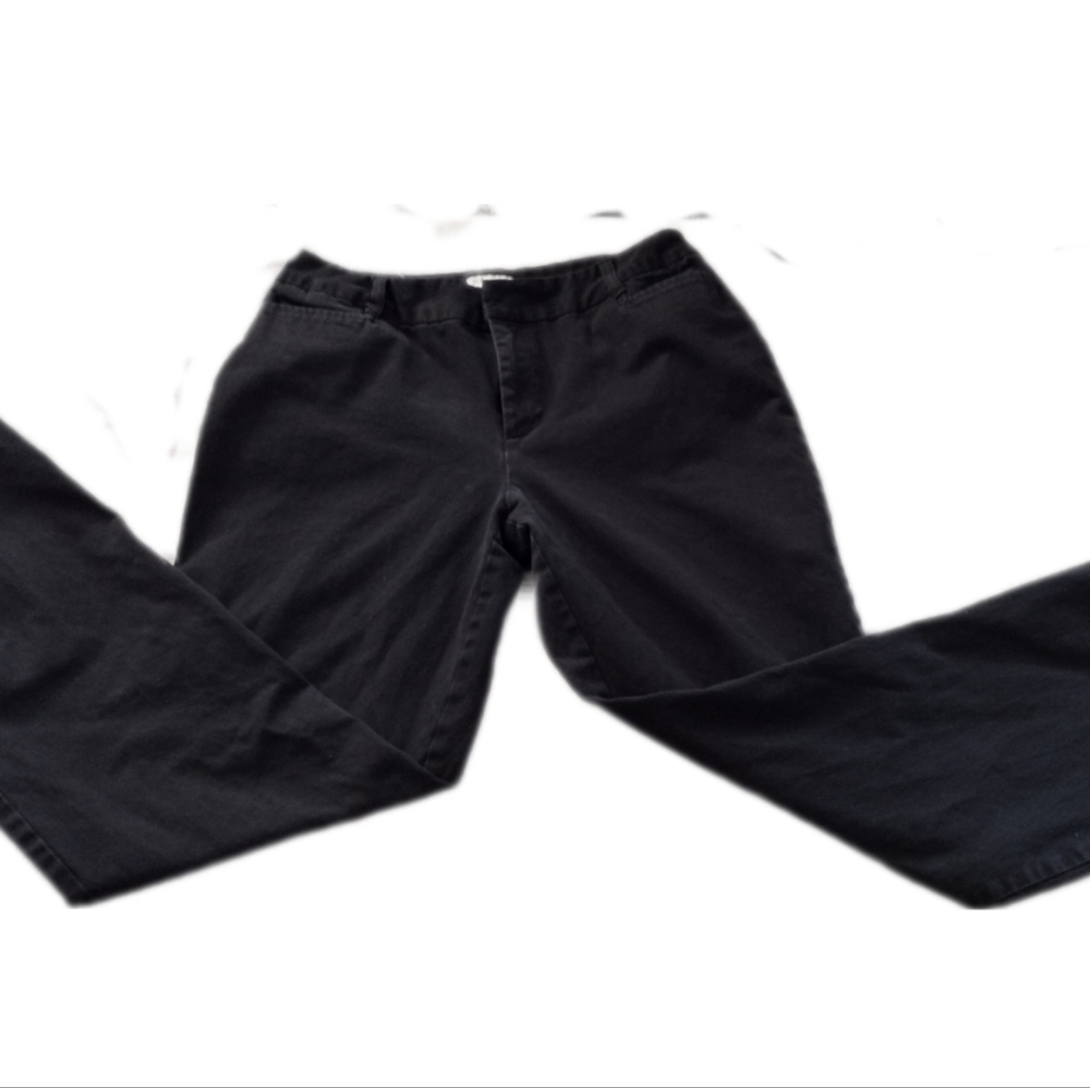 Woman's St John's Bay Black Khaki Boot Cut Pant Size 12